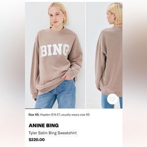 Anine Bing Taupe Sweatshirt